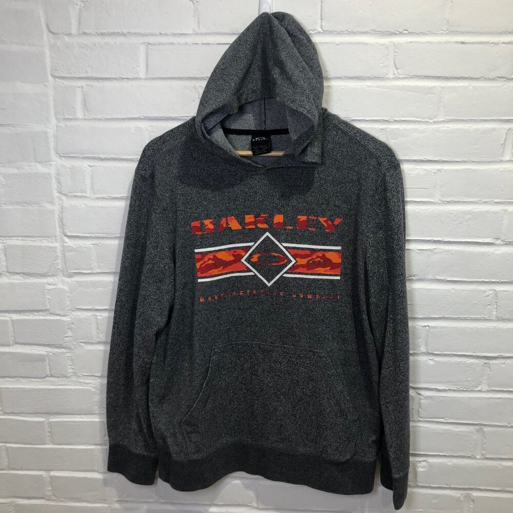 Vintage Oakley Hoodie Pullover Sweatshirt Regular Fit Men's Small Gray